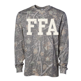 Ag Pride Camo Long Sleeve Top flat lay with lettered graphic on chest