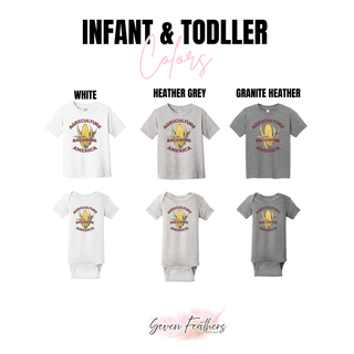 Agriculture is the Backbone of America infant onesie and toddler tee shown in white, heather grey, and granite heather