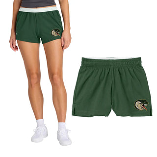 Faux Glitter Cobras Jersey Knit Squad Shorts (Forest Green)