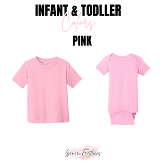 Bea's Place pink logo top infant and toddler tee and onesie color: pink