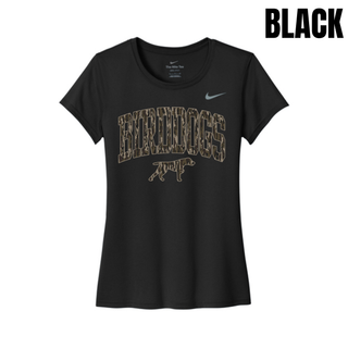 Black women's rLegend tee with camo arch BIRDDOGS lettering and bird dog mascot for Birddogs Basketball