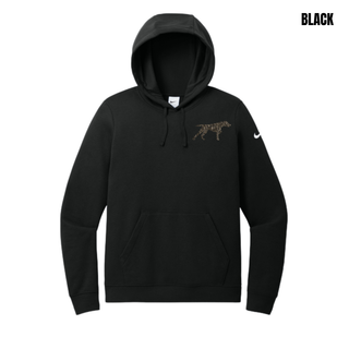Black Birddogs Basketball women's fleece pullover hoodie with camo Birddog left chest artwork