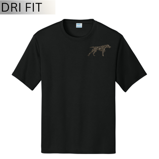 Jet Black Birddogs Basketball performance T-shirt with camo Birddog left chest design
