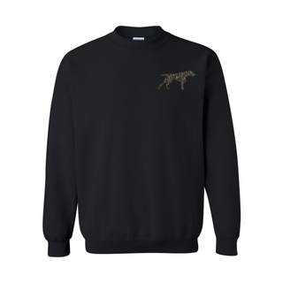 Birddogs Basketball Camo Birddog Top shown on a black crewneck