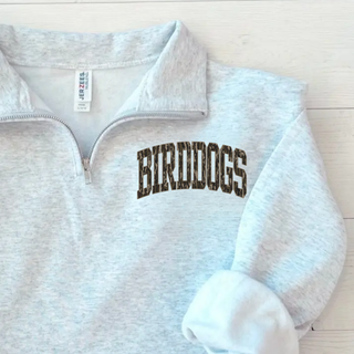 Birddogs Basketball Camo Fleece Quarter-Zip with camo BIRDDOGS wordmark on chest