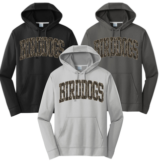 Birddogs Basketball Camo Performance Fleece Hoodie in Black, Charcoal, and Silver