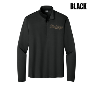Black Birddogs Basketball PosiCharge quarter-zip with camo script artwork