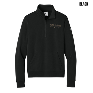 Black Birddogs Basketball Camo Script Women's Fleece Half-Zip with left-chest camo script lettering