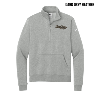 Dark Grey Heather Birddogs Basketball Camo Script Women's Fleece Half-Zip with left-chest camo script lettering