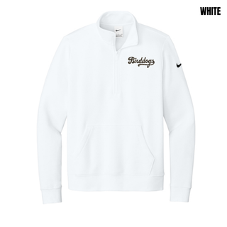 White Birddogs Basketball Camo Script Women's Fleece Half-Zip with left-chest camo script lettering