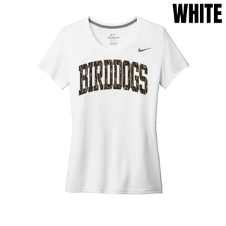 Birddogs Basketball Camo Women's rLegend Tee in White with camo BIRDDOGS lettering on chest