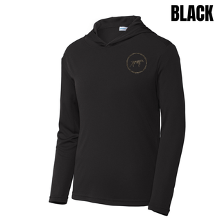 Birddogs Basketball Circle Icon PosiCharge Competitor Hoodie featuring a camo dog-in-circle icon on the front
