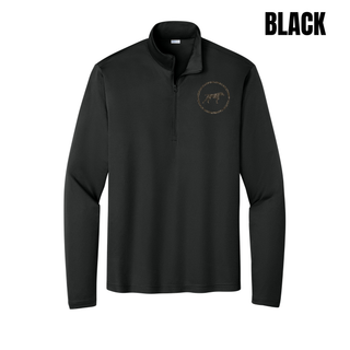 Birddogs Basketball Circle Icon PosiCharge Quarter-Zip featuring a camo dog-in-circle icon on the chest