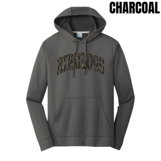 Birddogs Basketball Distressed Arch Performance Fleece Hoodie in Charcoal with camo arch BIRDDOGS lettering