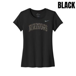 Birddogs Basketball Distressed Arch Women's rLegend Tee in Black with camo arch BIRDDOGS lettering