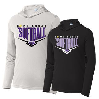 Bomb Squad Chevron Diamond Softball Logo PosiCharge Competitor Hoodie color options: Silver, Black