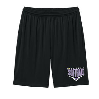 Bomb Squad Chevron Diamond softball logo cooling performance shorts shown in black