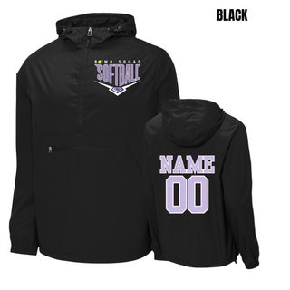 Bomb Squad Chevron Diamond softball logo packable anorak jacket in Black