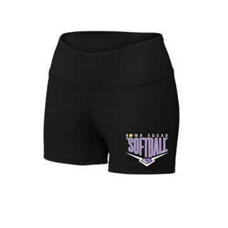 Bomb Squad Chevron Diamond softball logo Women's Interval Performance shorts in Black