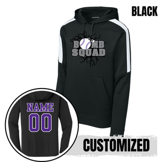 Bomb Squad Dark Grey Softball Logo Fan Favorite colorblock hoodie, alternate view
