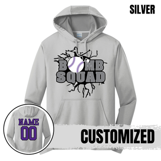 Bomb Squad Dark Grey Softball Logo performance fleece hoodie detail photo