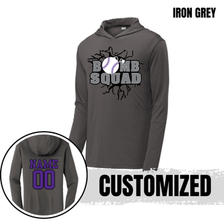 Bomb Squad Dark Grey Softball Logo PosiCharge Competitor hoodie in Iron Grey