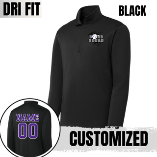 Bomb Squad Dark Grey Softball Logo PosiCharge quarter-zip, alternate view
