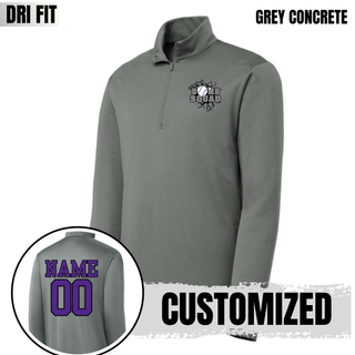 Bomb Squad Dark Grey Softball Logo PosiCharge quarter-zip, additional view