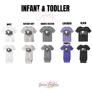 Bomb Squad Dark Grey Softball Logo infant and toddler color options