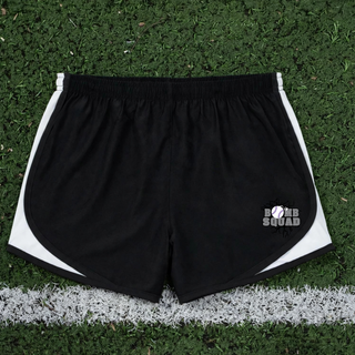 Bomb Squad Dark Grey Softball Logo women's Cadence performance shorts