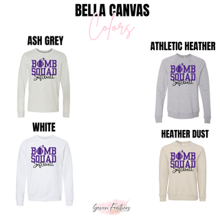 Bomb Squad Distressed Softball Logo Bella Canvas color options