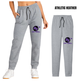 Bomb Squad Fuse Softball Core Fleece Joggers featuring the BS softball and fuse artwork