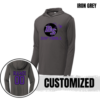Additional view of the Bomb Squad Fuse Softball PosiCharge Competitor Hoodie with BS softball and fuse artwork