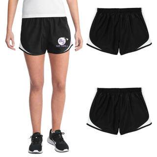 Alternate view of the Bomb Squad Fuse Softball Women’s Cadence Performance Shorts with BS softball and fuse artwork