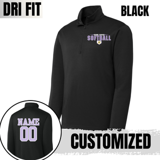 Bomb Squad home plate softball logo PosiCharge Competitor quarter-zip in Black