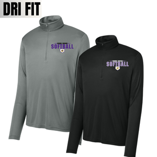 Bomb Squad home plate softball logo PosiCharge Competitor quarter-zip shown in Grey Concrete and Black