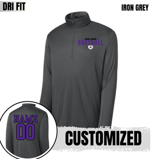 Bomb Squad home plate softball logo PosiCharge Competitor quarter-zip in Iron Grey