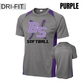 Bomb Squad Lace Up Softball Colorblock Contender top in grey heather and purple