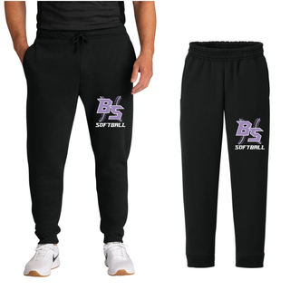 Black Bomb Squad Lace Up Softball core fleece joggers, alternate view