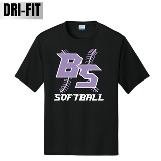 Black Bomb Squad Lace Up Softball Dri-Fit performance top with purple BS monogram