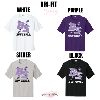 Bomb Squad Lace Up Softball Dri-Fit performance top color options in white, purple, silver, and black
