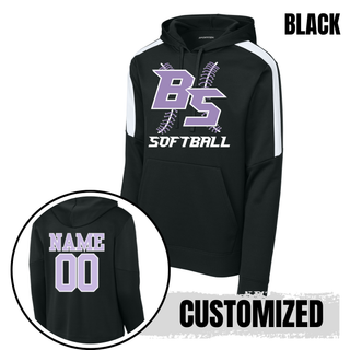 Black Bomb Squad Lace Up Softball Fan Favorite hoodie with optional back name and number