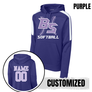 Purple Bomb Squad Lace Up Softball Fan Favorite hoodie with optional back name and number