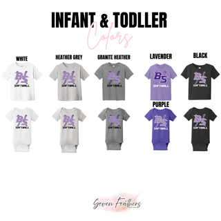 Bomb Squad Lace Up Softball infant and toddler top and onesie color options