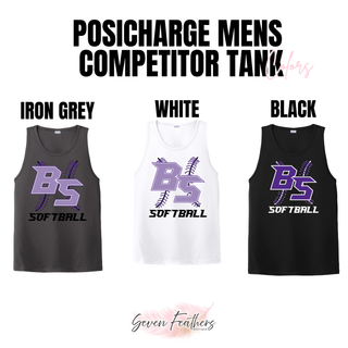 Bomb Squad Lace Up Softball men’s PosiCharge tank options in Iron Grey, White, and Black