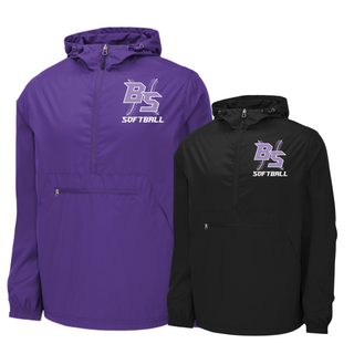 Bomb Squad Lace Up Softball Packable Anorak Jacket in Purple and Black
