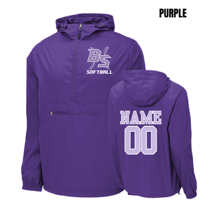 Bomb Squad Lace Up Softball Packable Anorak Jacket - front chest logo detail