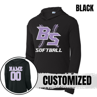Black Bomb Squad Lace Up Softball PosiCharge Competitor hoodie with optional back name and number