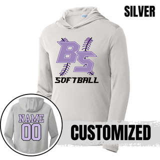 Silver Bomb Squad Lace Up Softball PosiCharge Competitor hoodie with optional back name and number