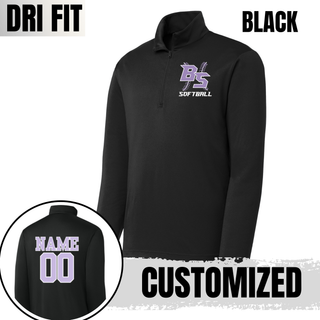 Black Bomb Squad Lace Up Softball PosiCharge quarter-zip with optional back name and number